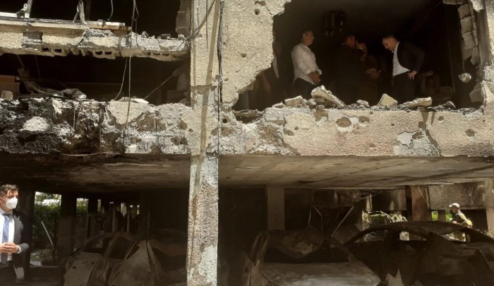 أضرار ف مبنى للاحتلال بعد قصف من قبل المقاومة