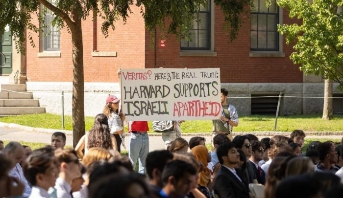 تظاهرة نظمها الطلبة في جامعة هارفرد