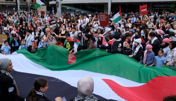 مظاهرة دعما لغزة في العاصمة الأسترالية سيدني