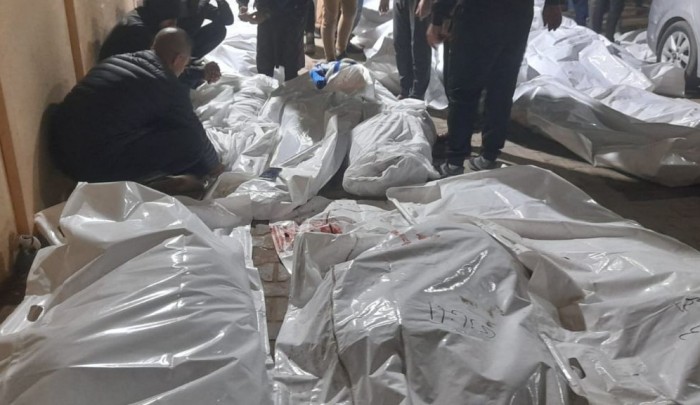 جثامين ضحايا مجزرة مخيم المغازي