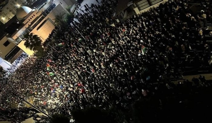 مظاهرة في العاصمة الأردنية عمان دعماً لقطاع غزة