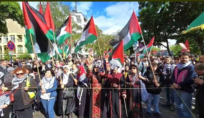 تظاهرة  في العاصمة الألمانية برلين بذكرى النكبة الفلسطينية الـ77