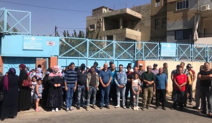 من اعتصام سابق للاجئين فلسطينيين في بر الياس البقاعية