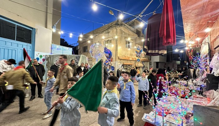 من احتفالات اللاجئين الفلسطينيين في مخيم الجليل بحلول شهر رمضان