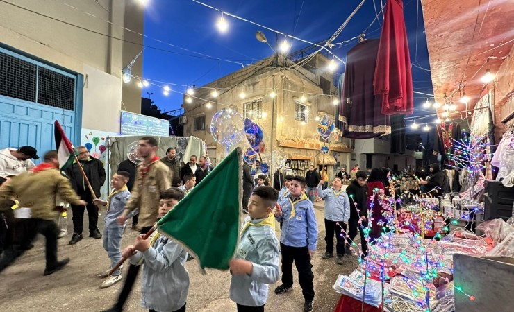 من احتفالات اللاجئين الفلسطينيين في مخيم الجليل بحلول شهر رمضان